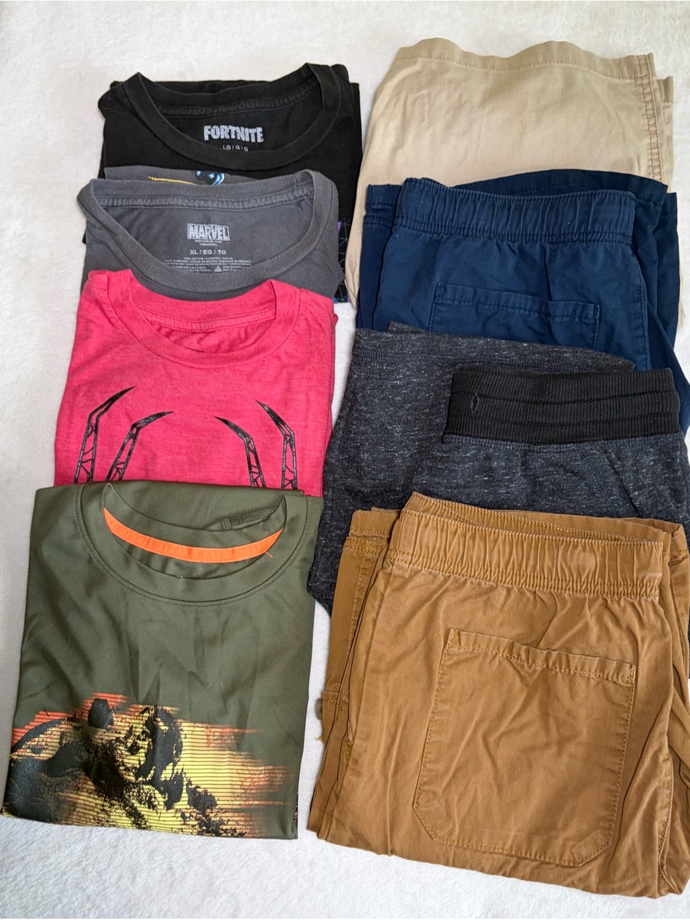 Bundle 4 Shirts and 4 Shorts Kids Brand mix Red & Black Graphic Tee Duo